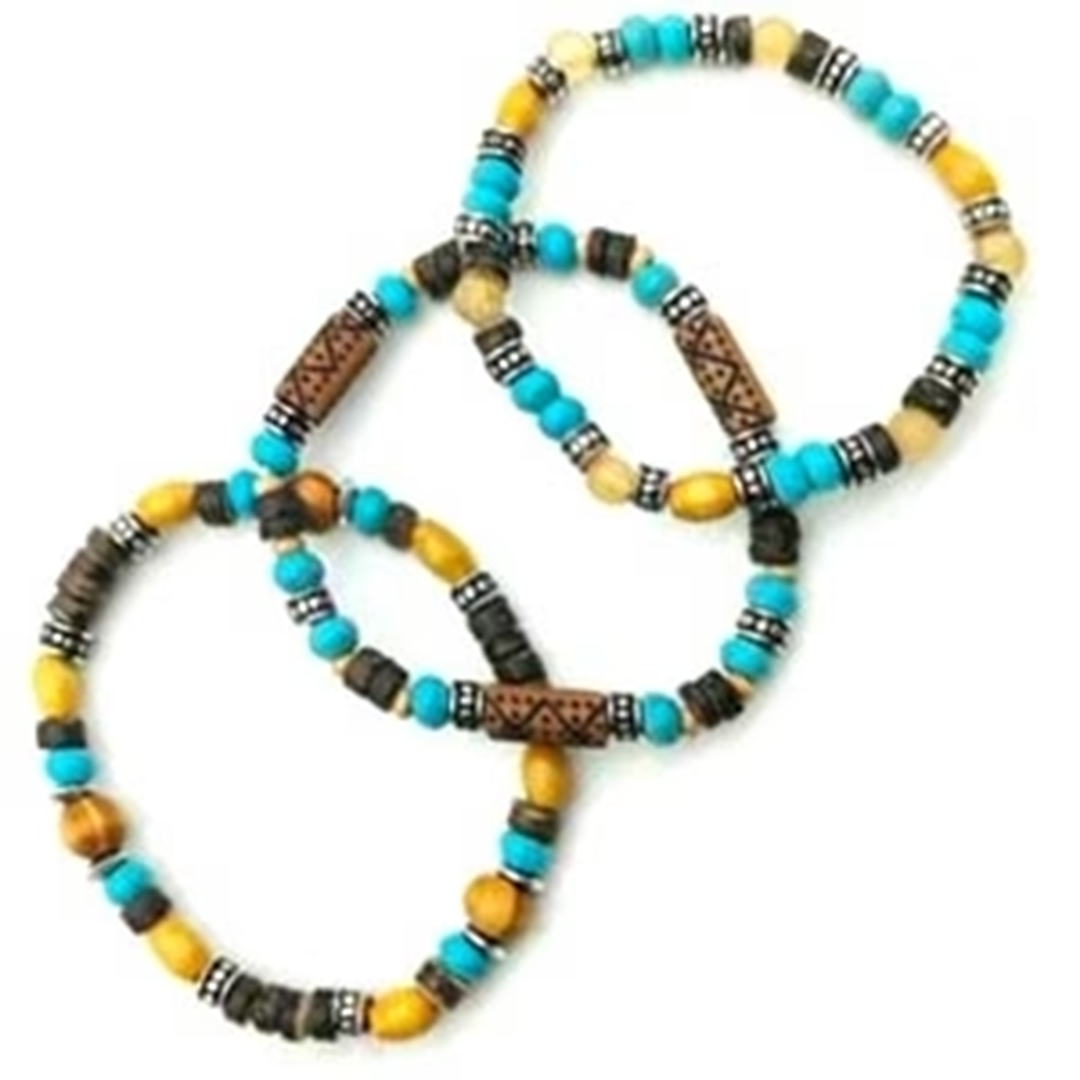 Bracelets à perles à 4 rangs Wyo Horse pour femmes