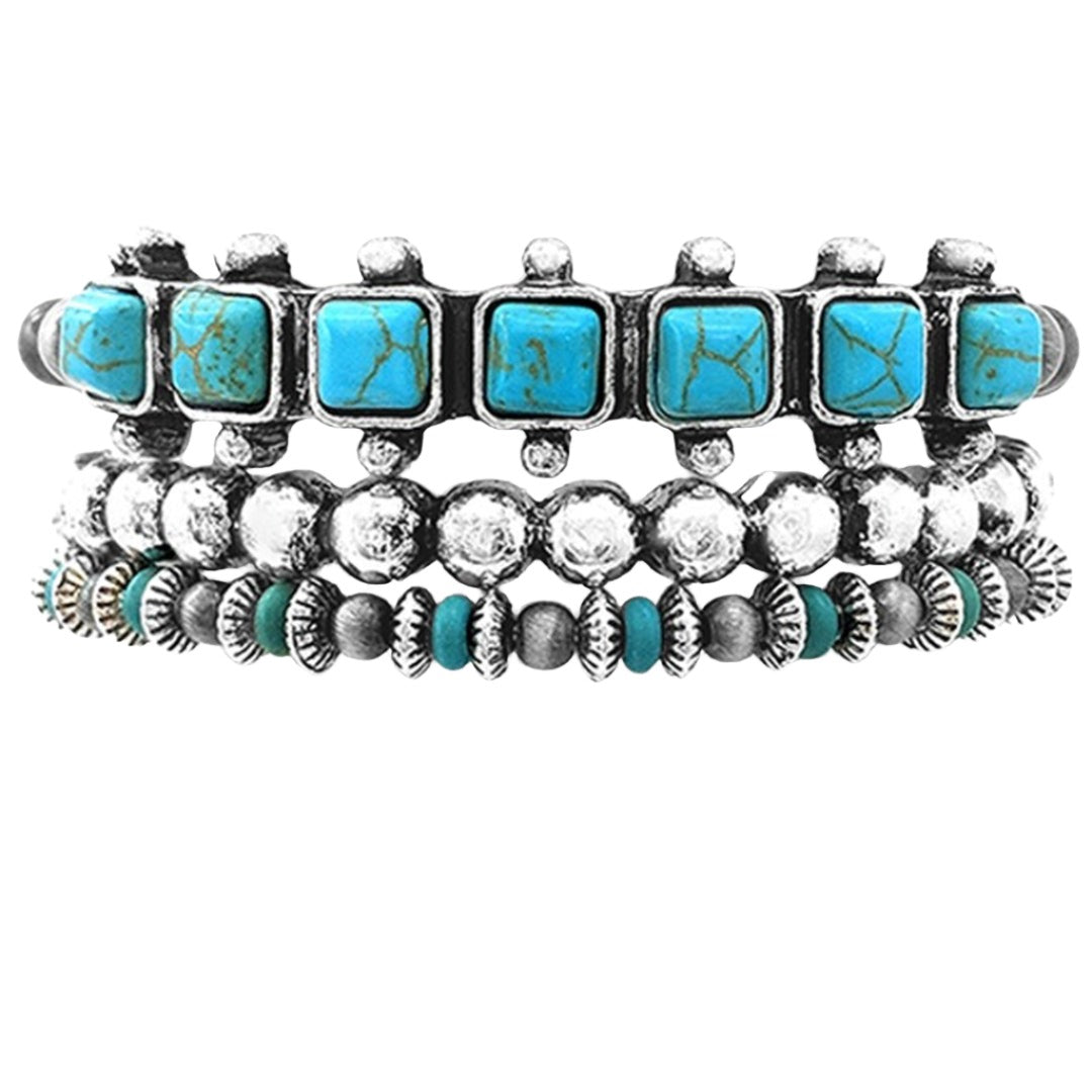 Wyo Horse Women's Triple Stone And Rhinestone Bracelets