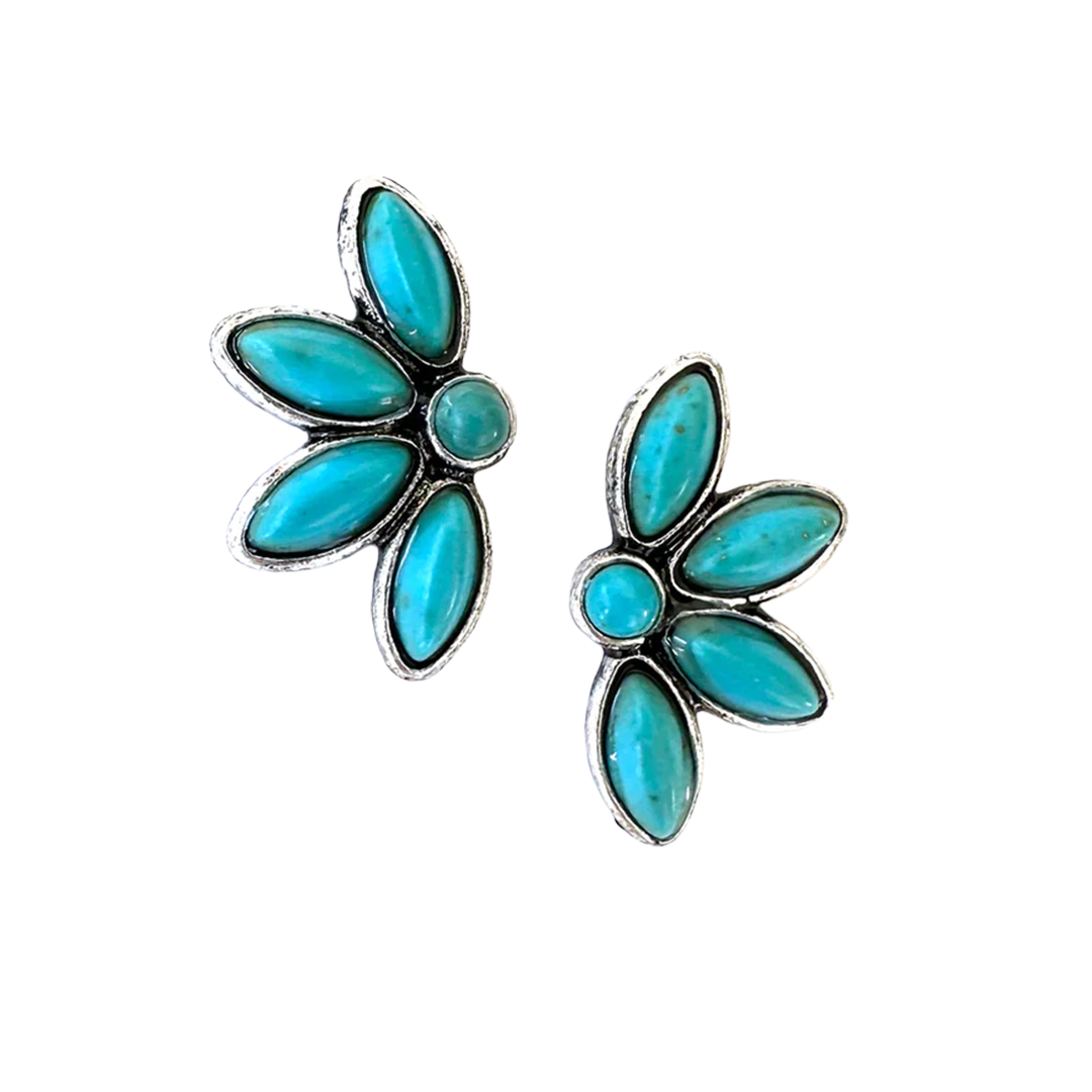 Wyo Horse Women's Half flower Stud Earrings