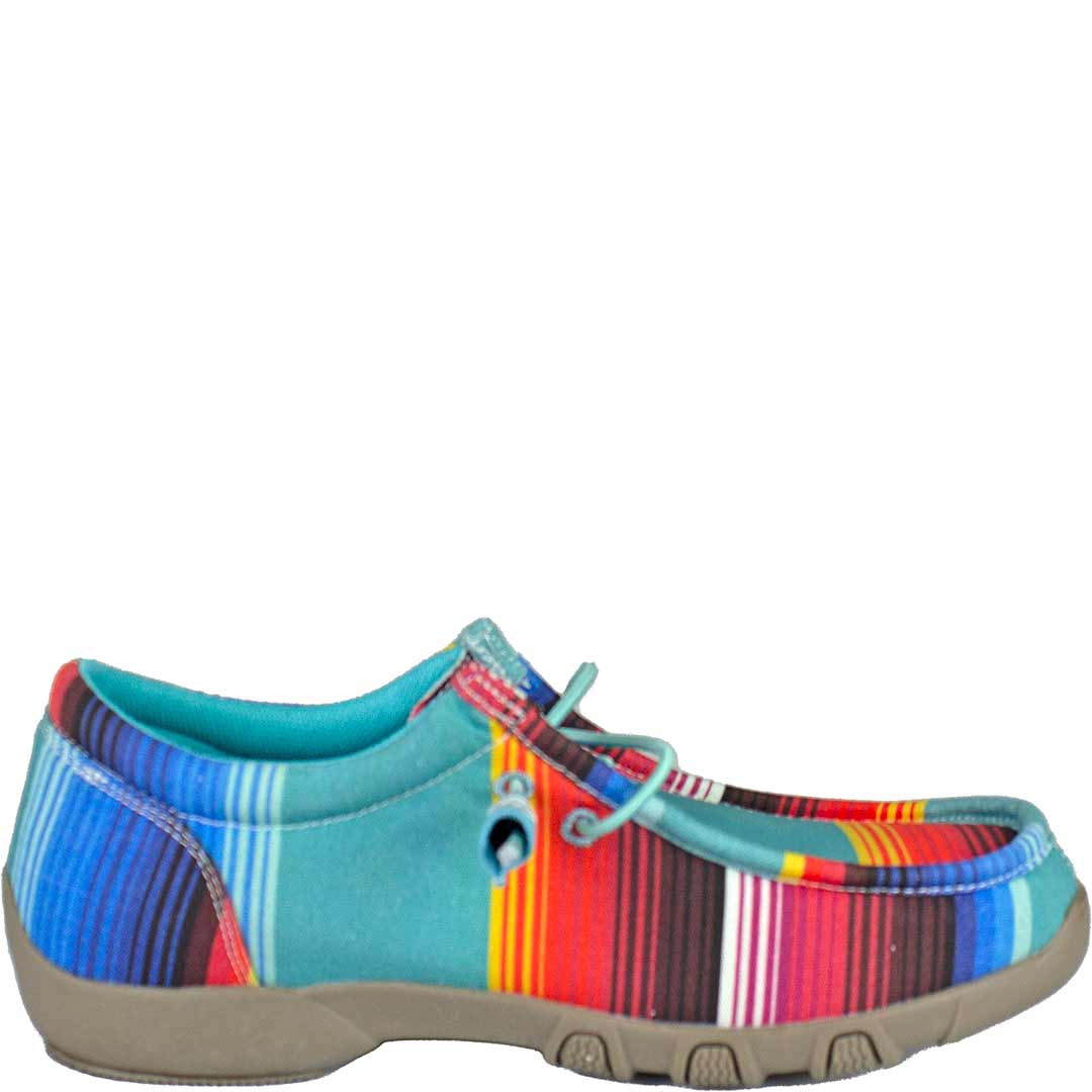 Roper Women's Serape Stripe Canvas Chukka Slip-On Shoes