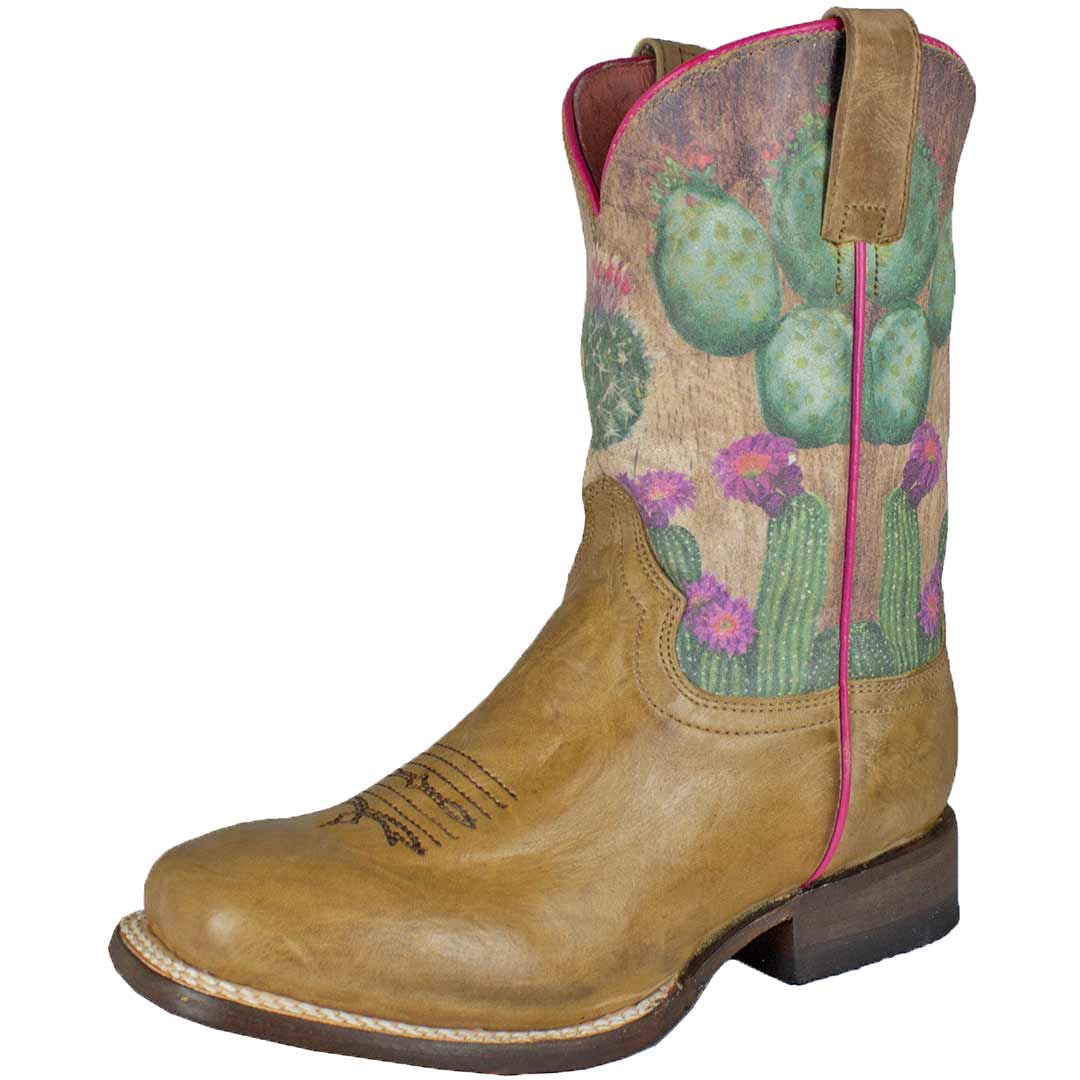 Roper Girls' Cactus Print Shaft Cowgirl Boots