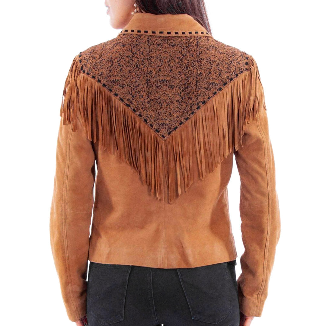 Scully Women's Tan Fringe Suede Jacket