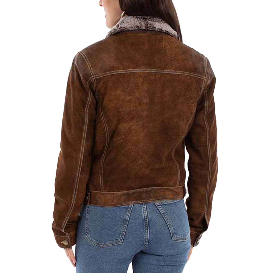 Veste Scully pour femme en jean à col imitation