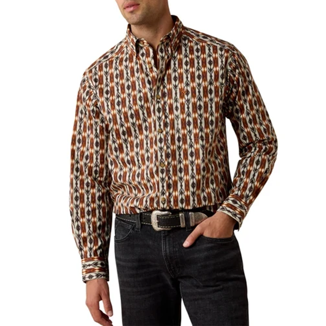 Chemise boutonnée à manches longues avec logo Ariat pour homme