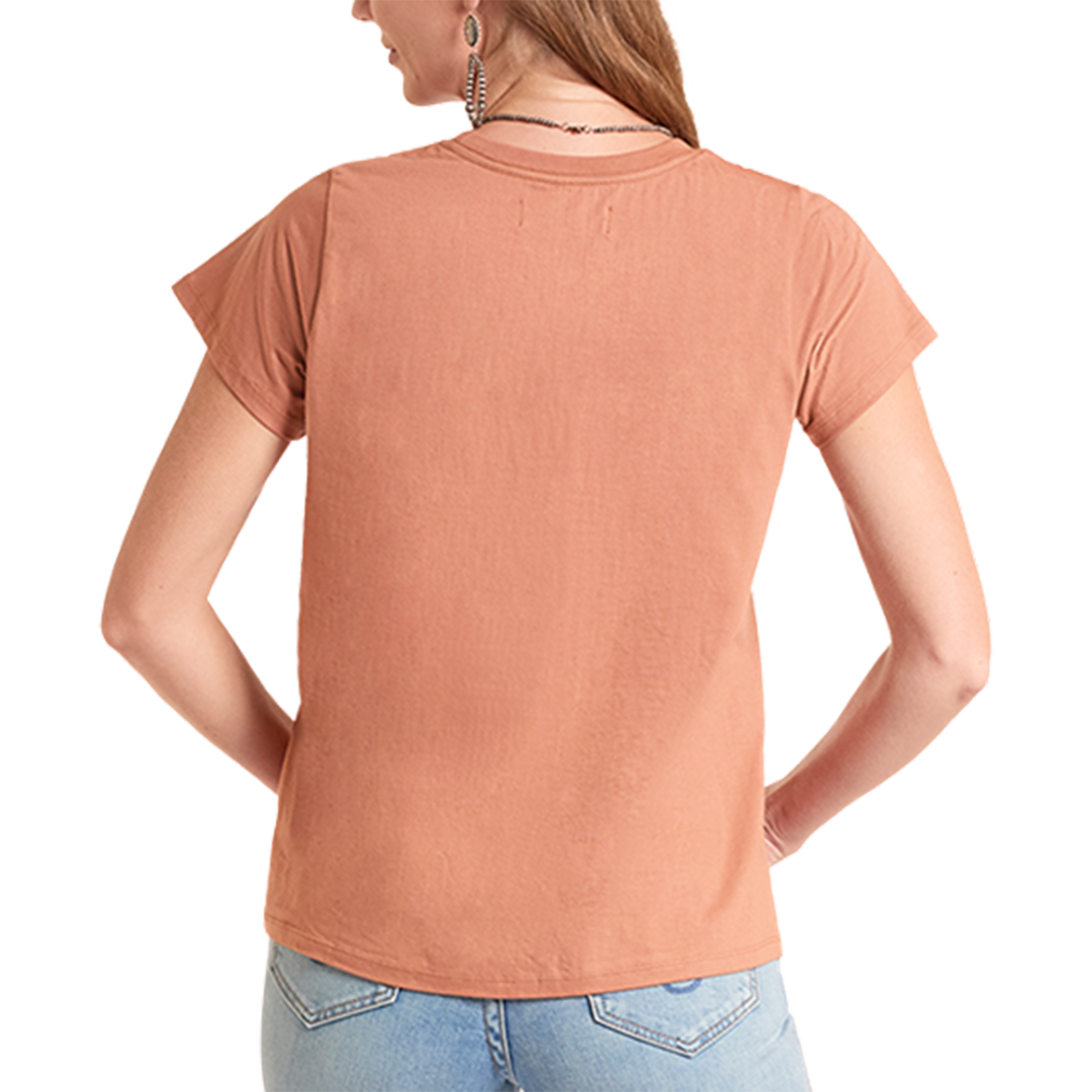 Panhandle Slim Women's Boot Stitch Skull Embossed T-Shirt