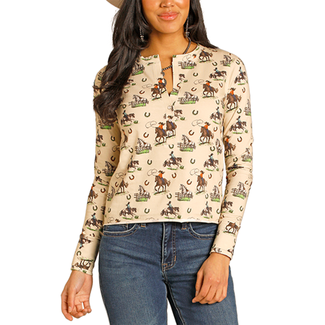 Panhandle Women's Saddle & Spruce Long Sleeve Blouse