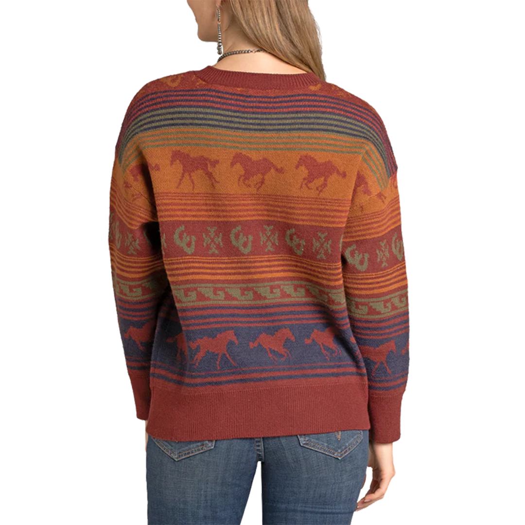 Panhandle Women's Oversized Horse Serape Sweater