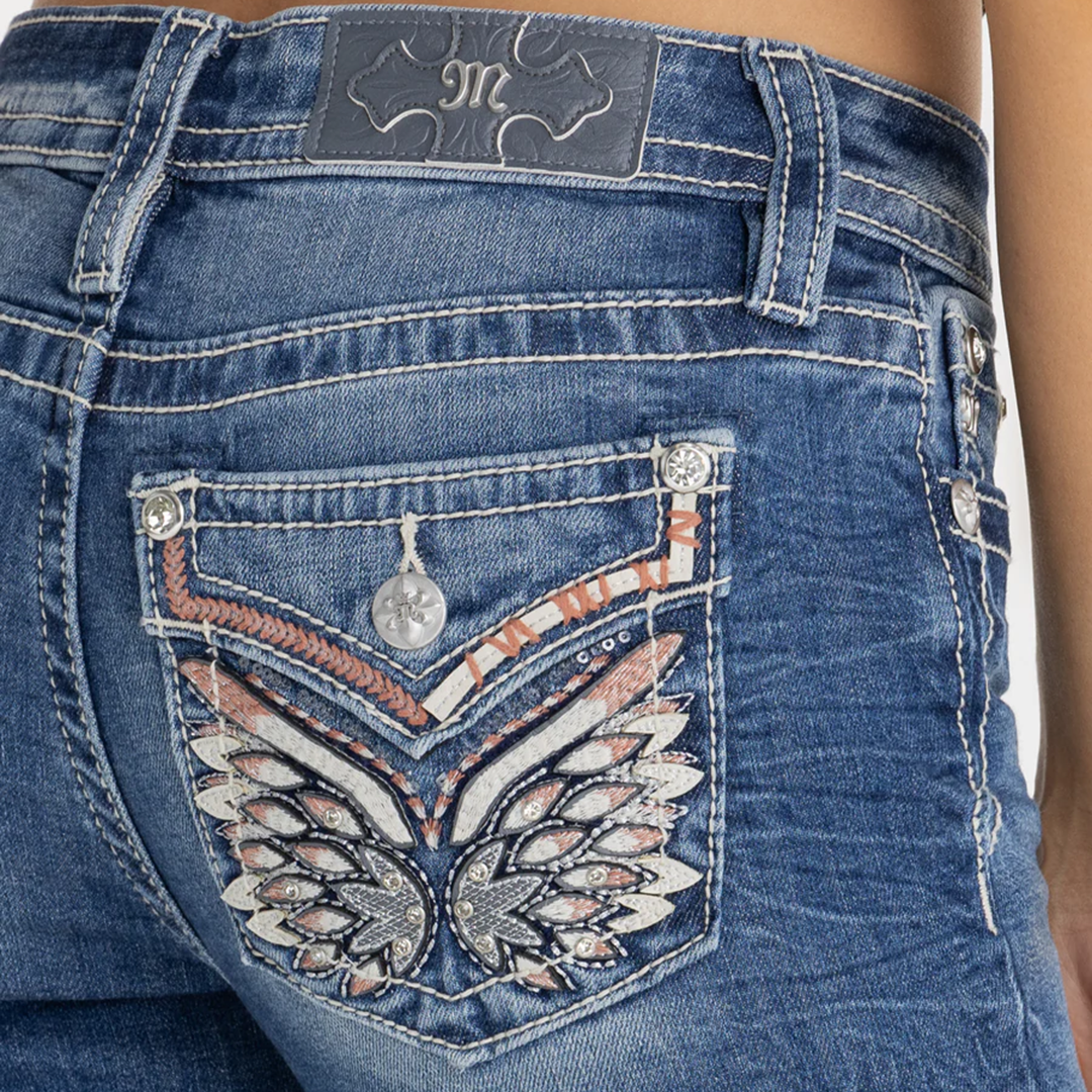 Miss Me Women's Hillary Wings Bootcut Jeans