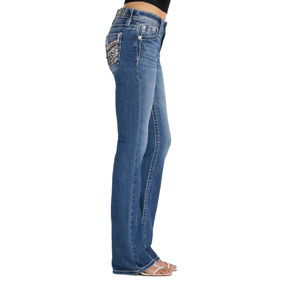 Miss Me Women's Hillary Wings Bootcut Jeans