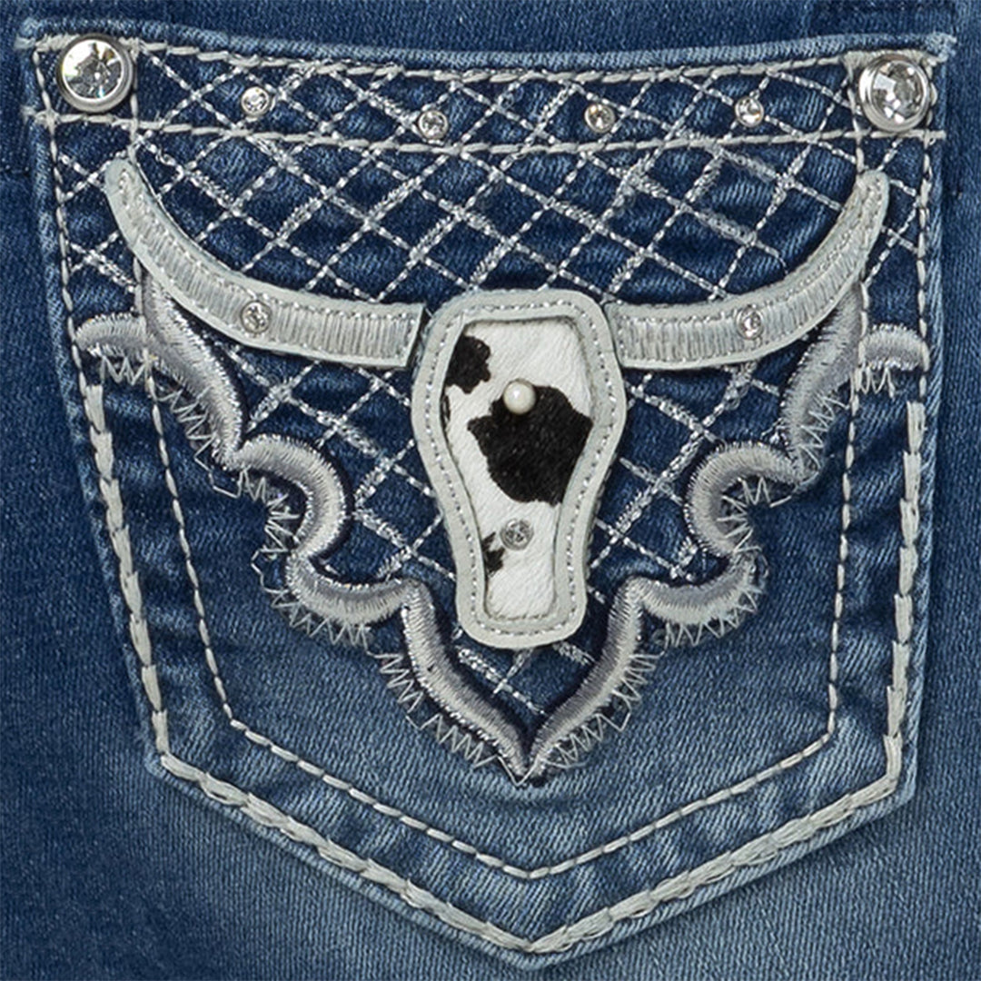 Miss Me Women's Silver Western Charm Boot Cut Jeans