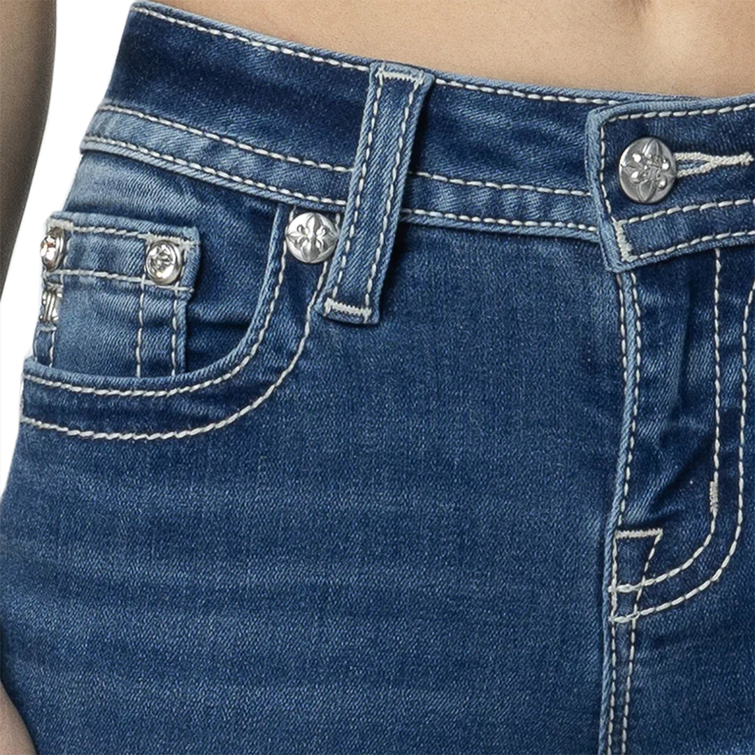 Miss Me Women's Silver Western Charm Boot Cut Jeans