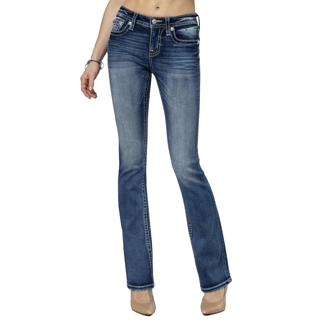 Miss Me Women's Western Bloom Bootcut Jeans