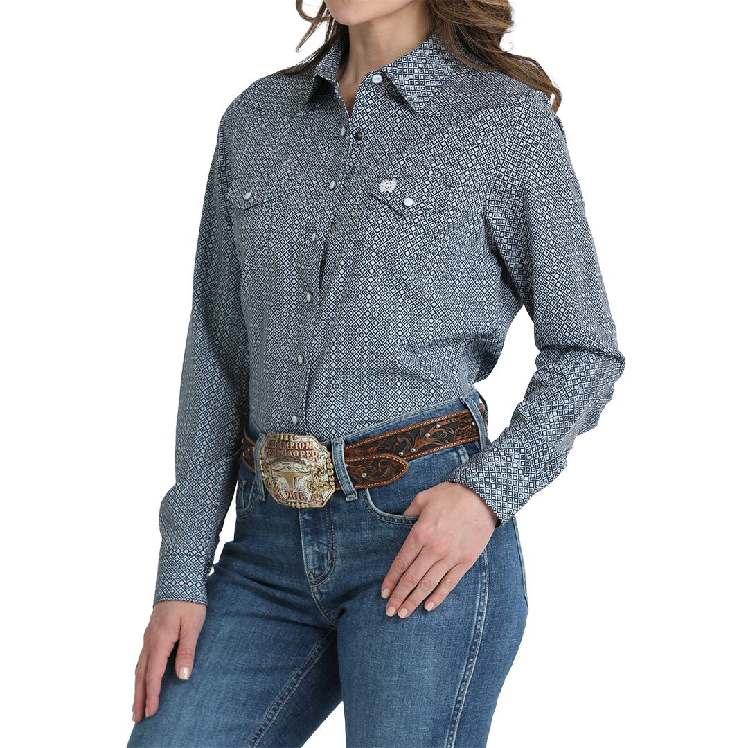 Cinch Women's Arena Flex Geometric Print Snap Shirt