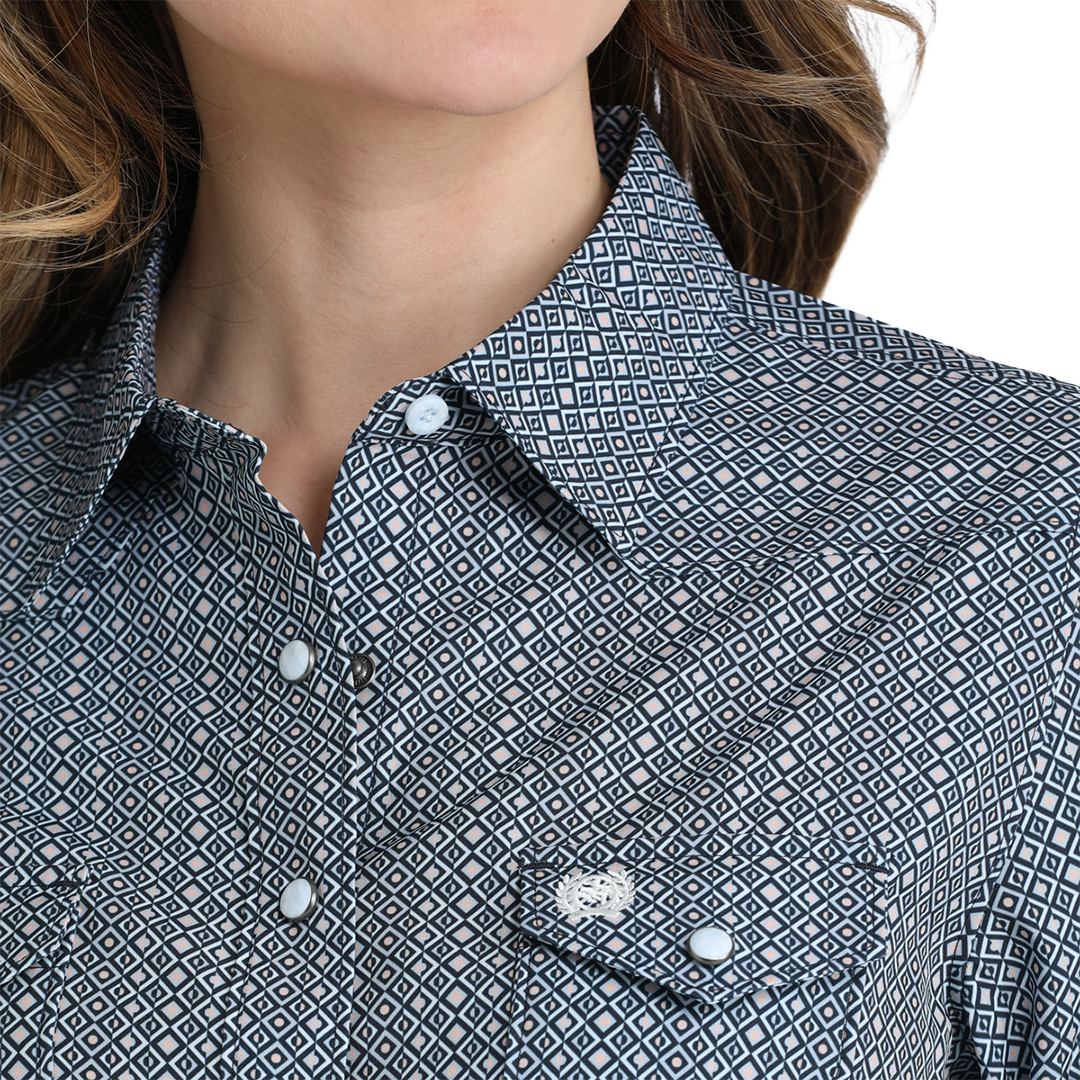 Cinch Women's Arena Flex Geometric Print Snap Shirt