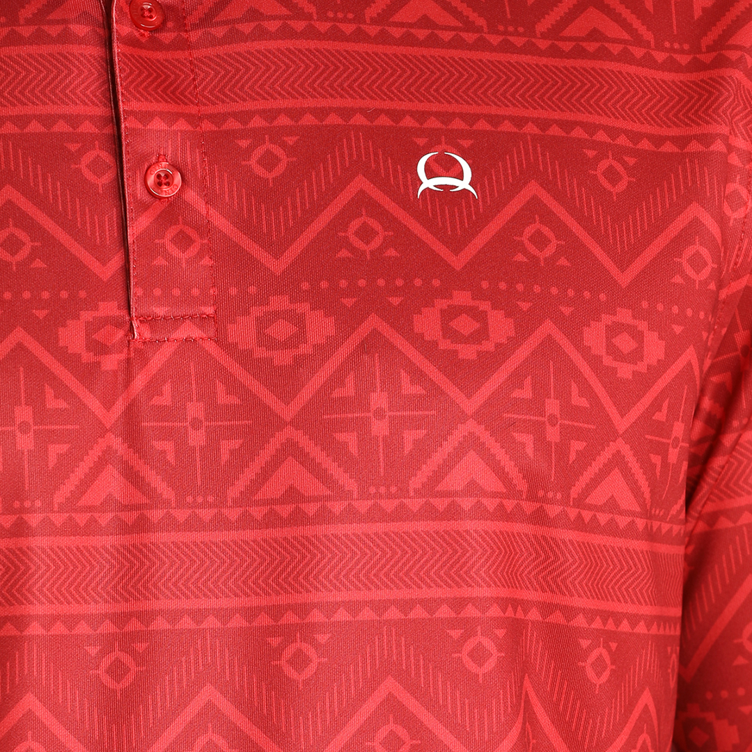 Cinch Men's Aztec Print Polo