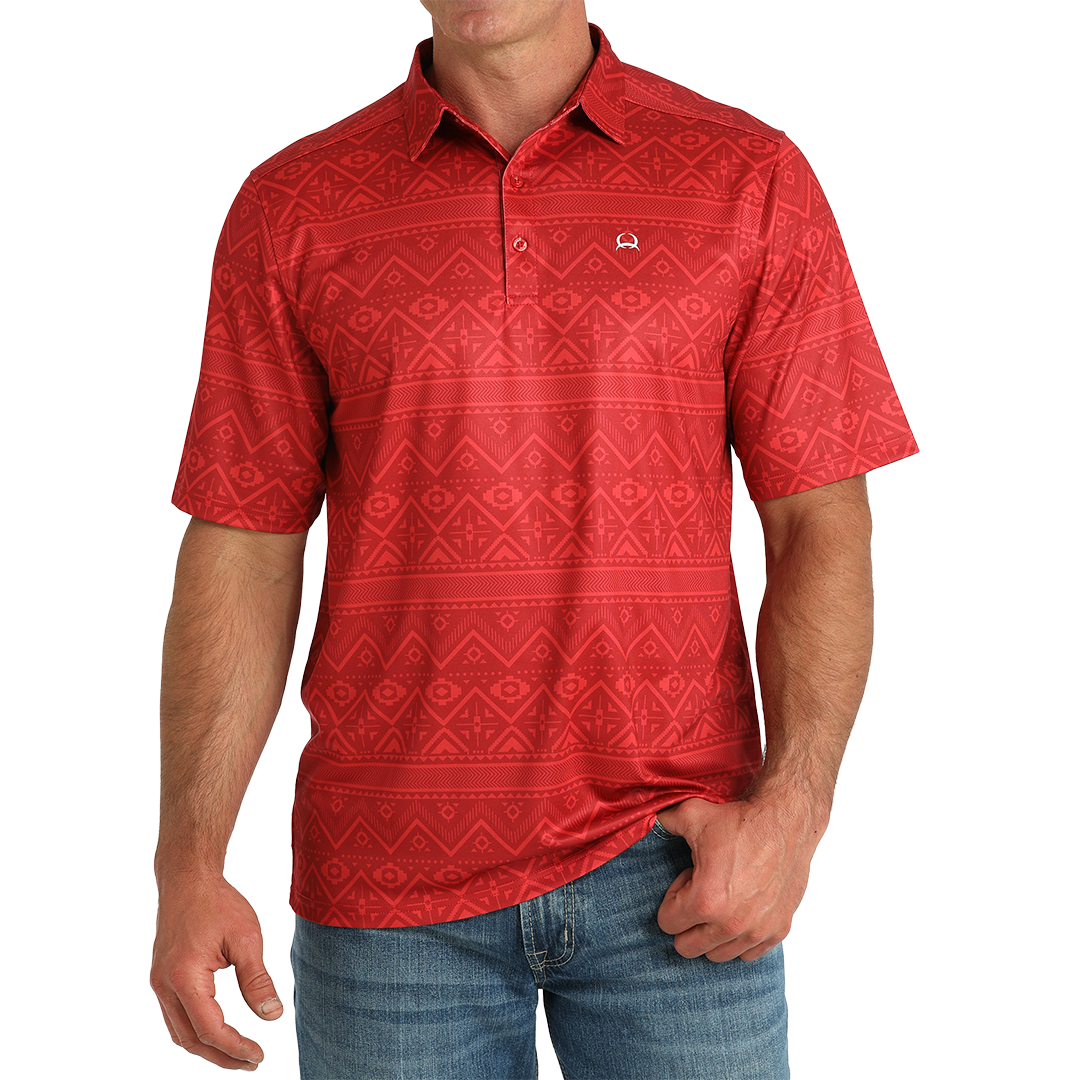 Cinch Men's Aztec Print Polo