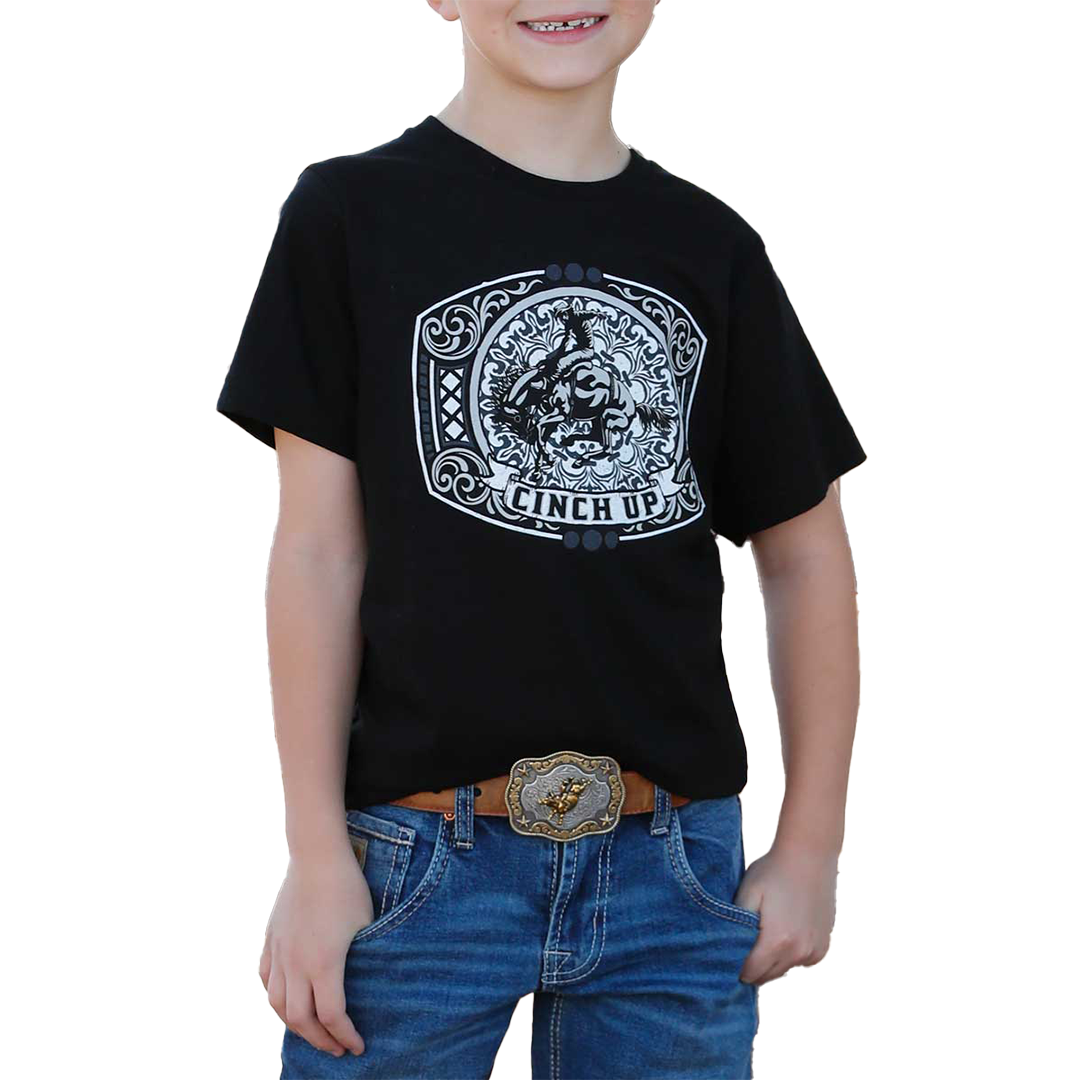 Cinch Boys' Buckle Logo T-Shirt