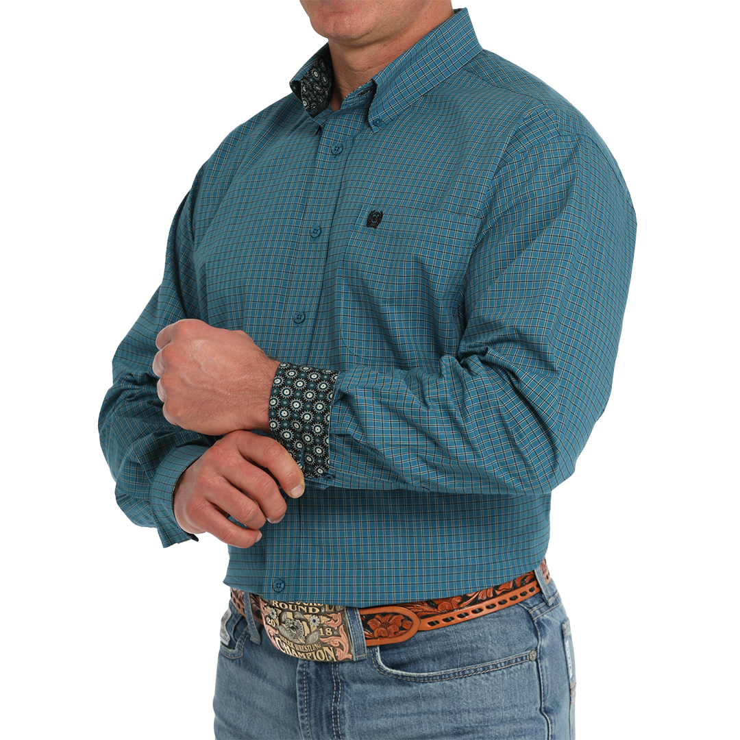 Cinch Men's Plaid Long Sleeve Button-Down Shirt