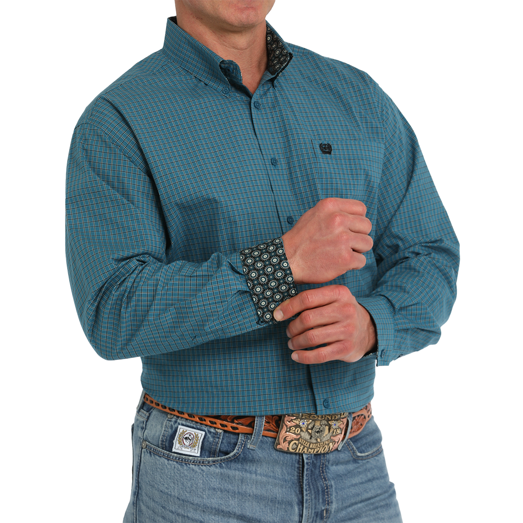 Cinch Men's Plaid Long Sleeve Button-Down Shirt