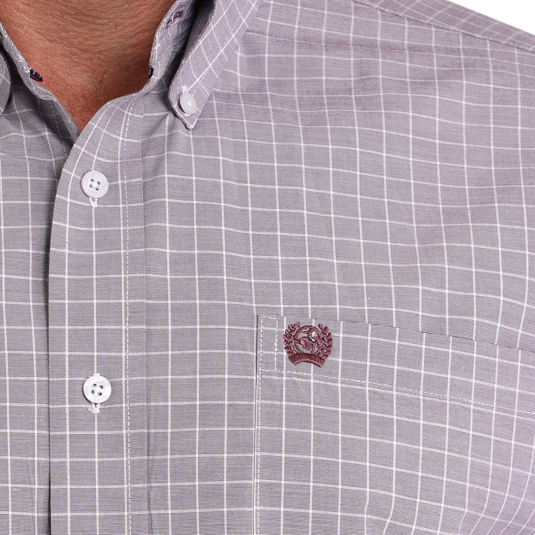 Cinch Men's Plaid Print Long Sleeve Button-Down Shirt