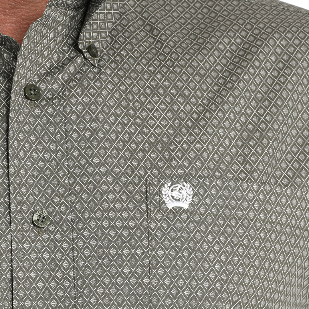 Chemise boutonnée à manches longues et imprimé géométrique Cinch pour homme