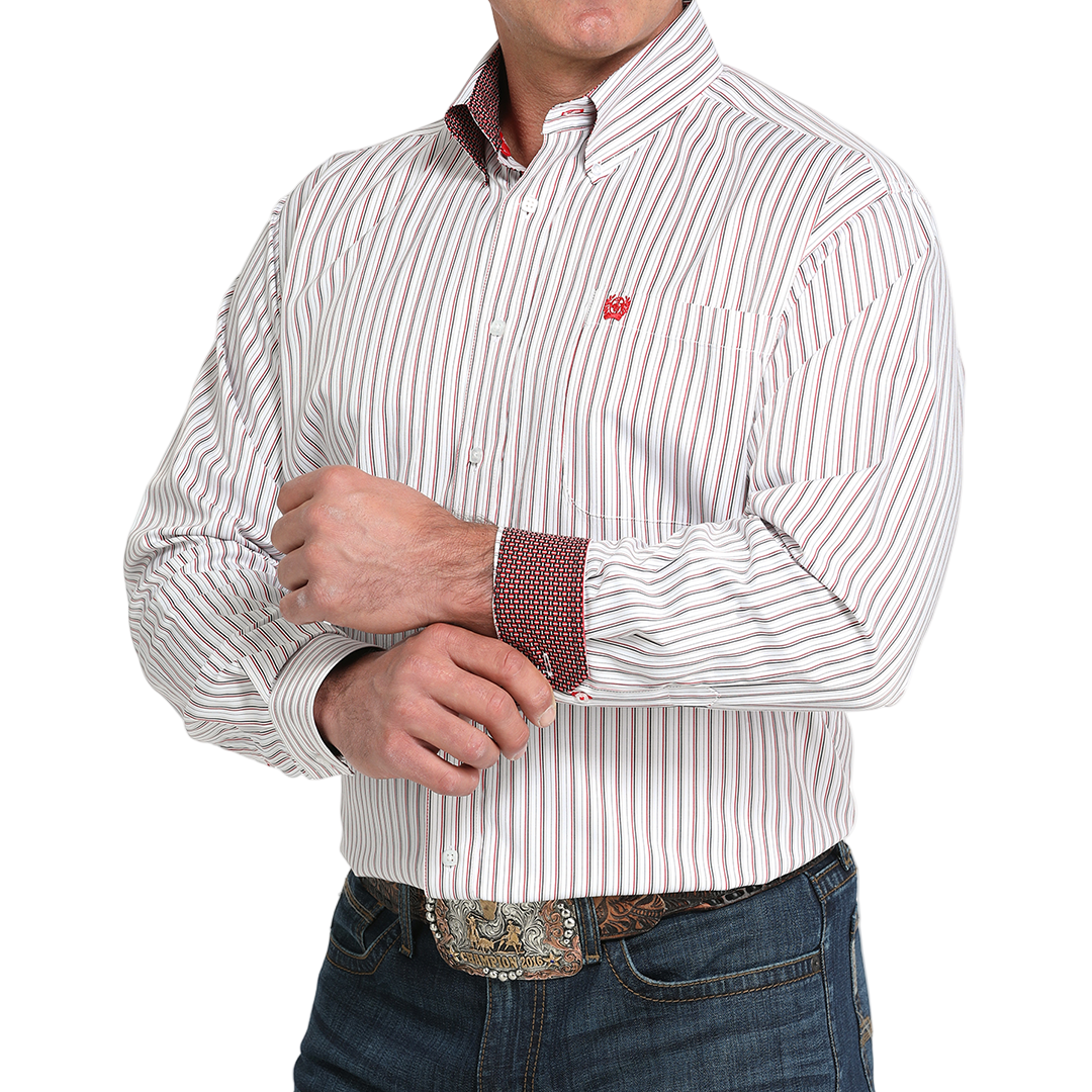 Cinch Men's Stripe Long Sleeve Button-Down Shirt