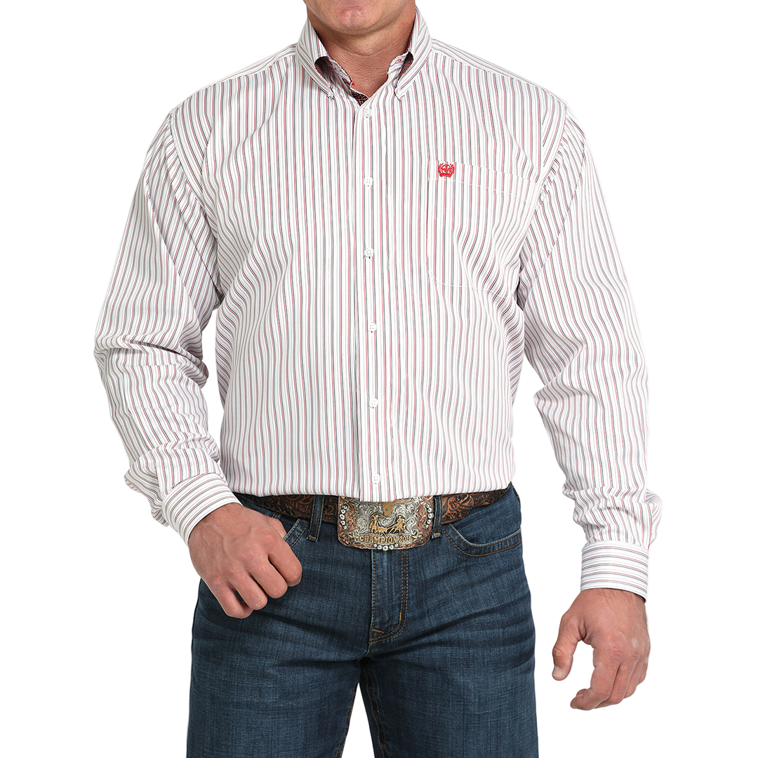 Cinch Men's Stripe Long Sleeve Button-Down Shirt