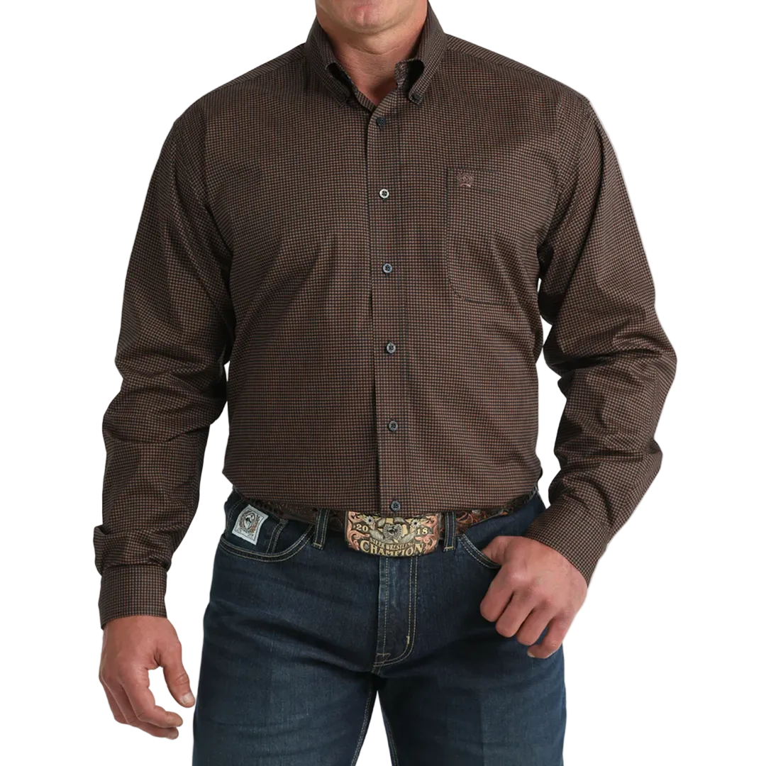 Cinch Men's Plaid Print Long Sleeve Button Shirt