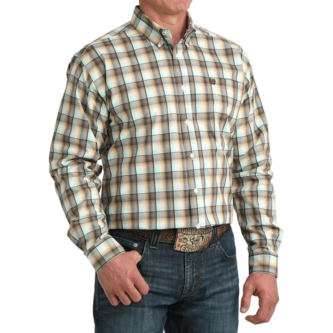 Cinch Men's Plaid Long Sleeve Button Shirt