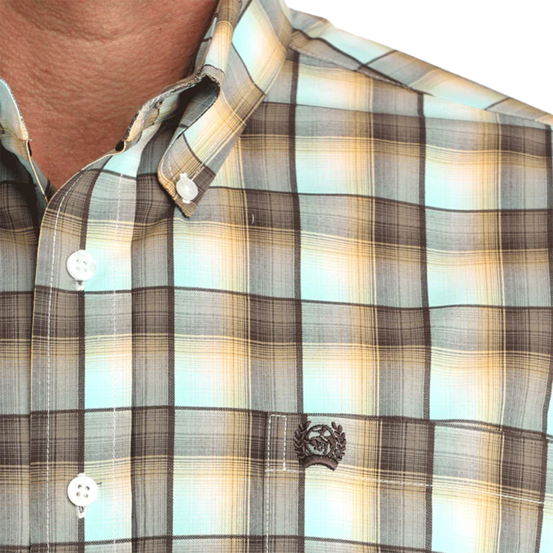 Cinch Men's Plaid Long Sleeve Button Shirt
