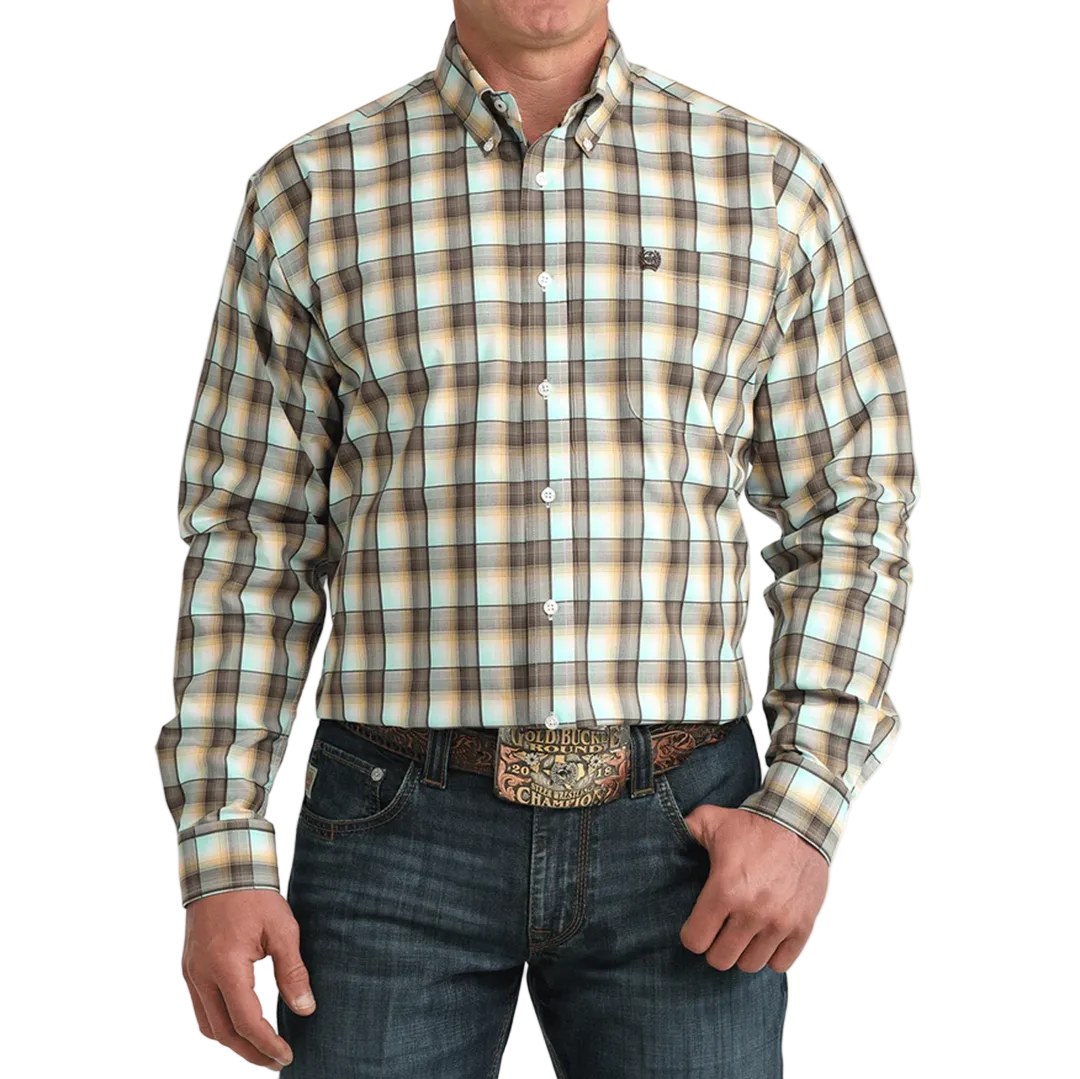 Cinch Men's Plaid Long Sleeve Button Shirt