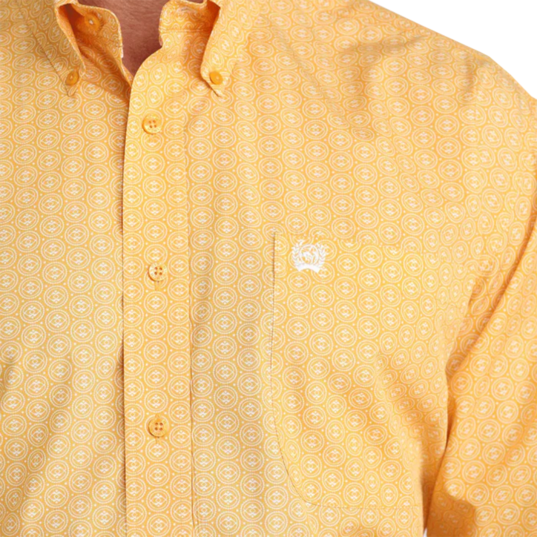 Chemise boutonnée à manches longues imprimé géométrique Cinch pour homme