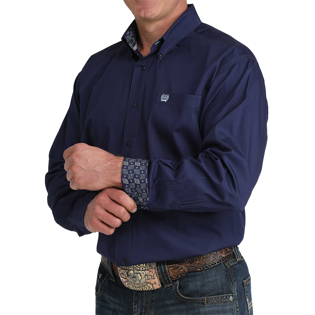 Chemise boutonnée à manches longues imprimé géométrique Cinch pour homme