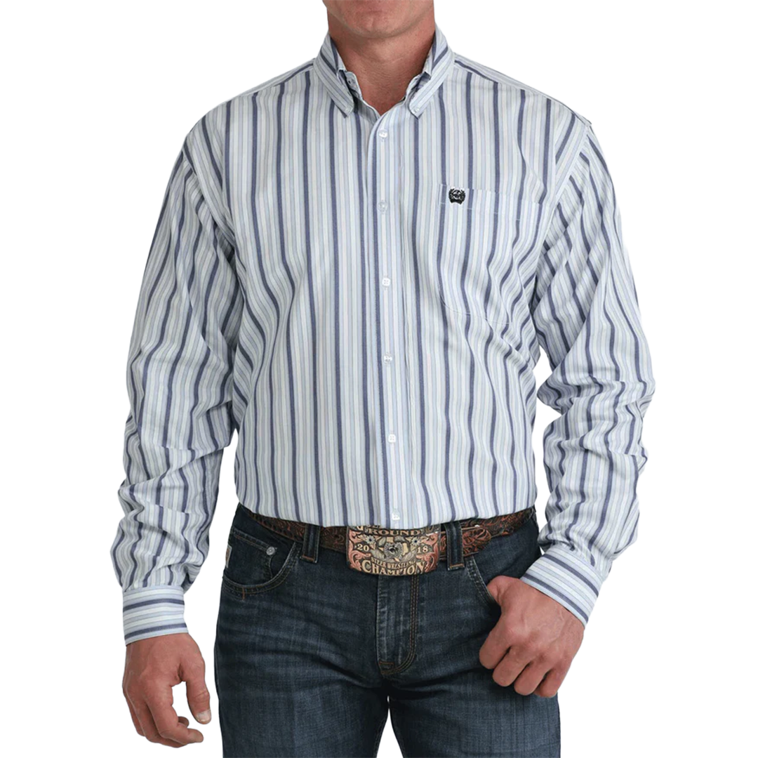 Chemise boutonnée à manches longues imprimé géométrique Cinch pour homme