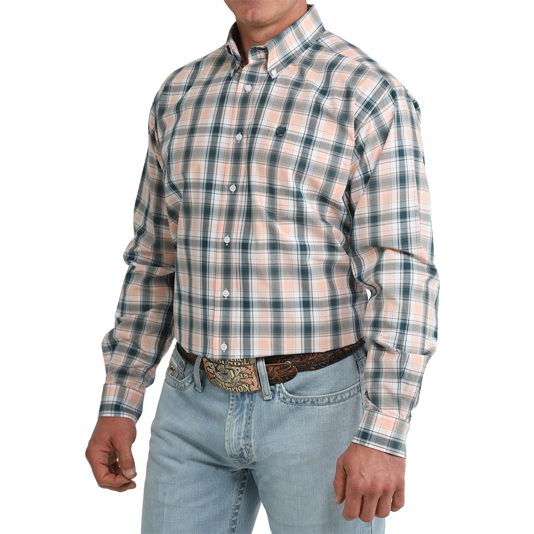 Chemise boutonnée à manches longues imprimé géométrique Cinch pour homme