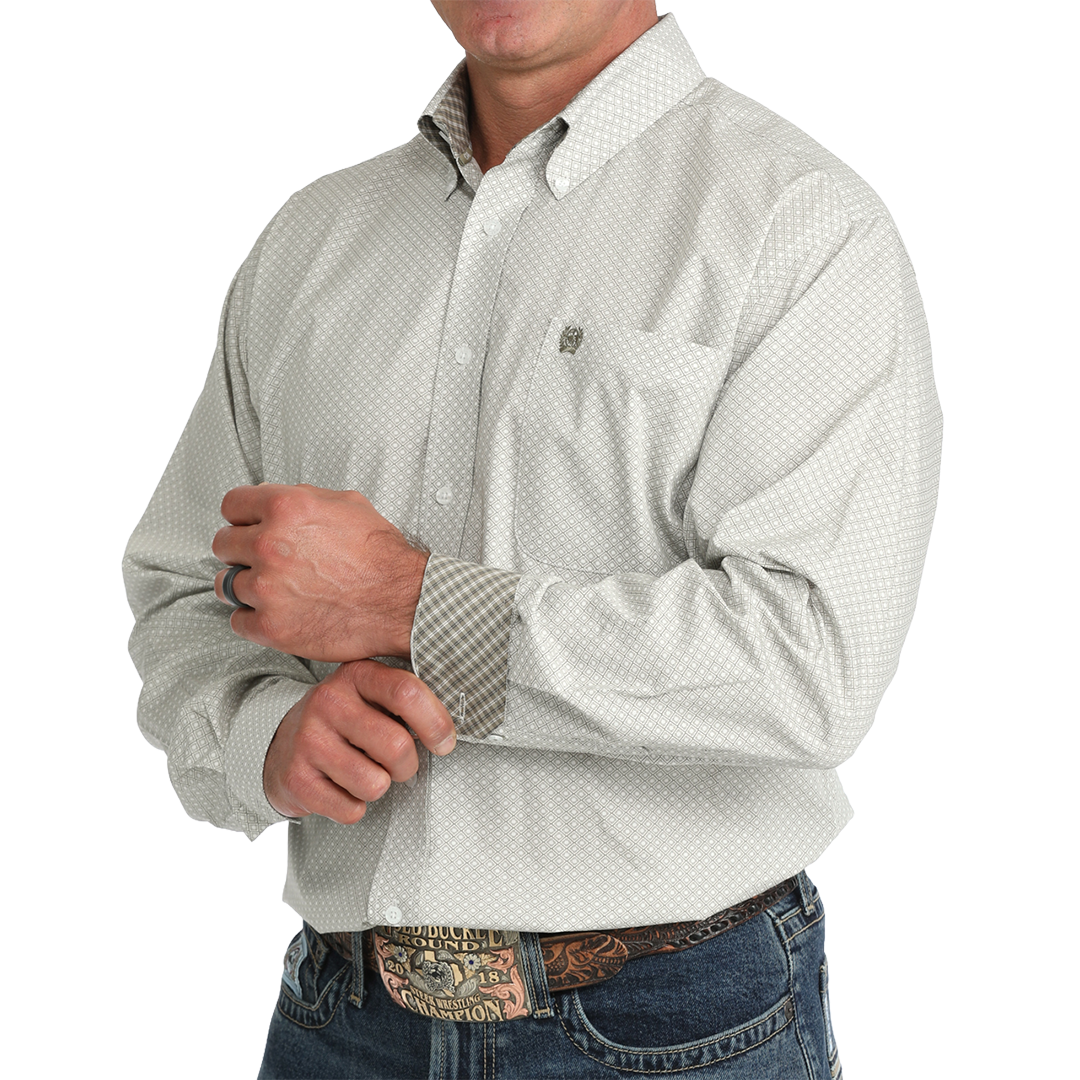 Cinch Men's Geometric Print Long Sleeve Button Shirt