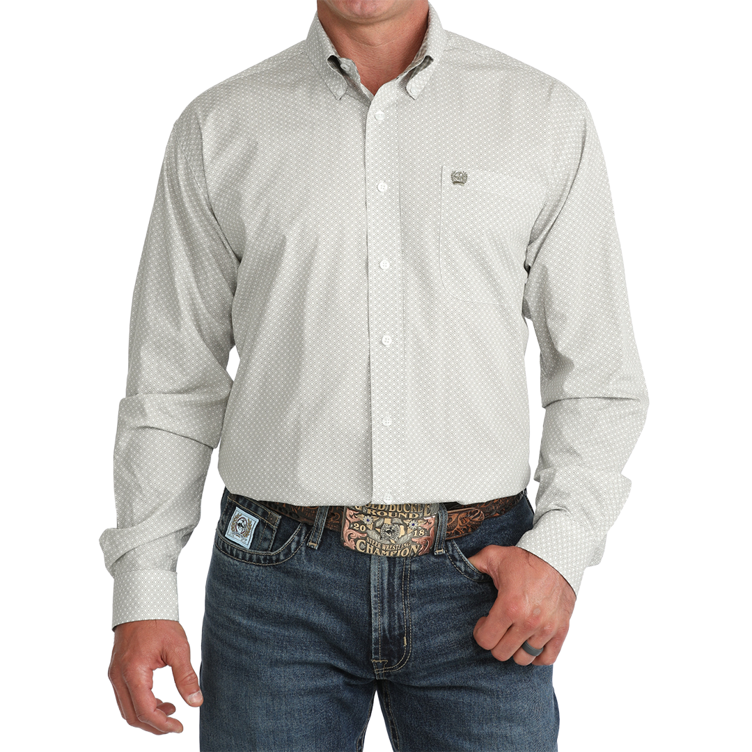 Cinch Men's Geometric Print Long Sleeve Button Shirt