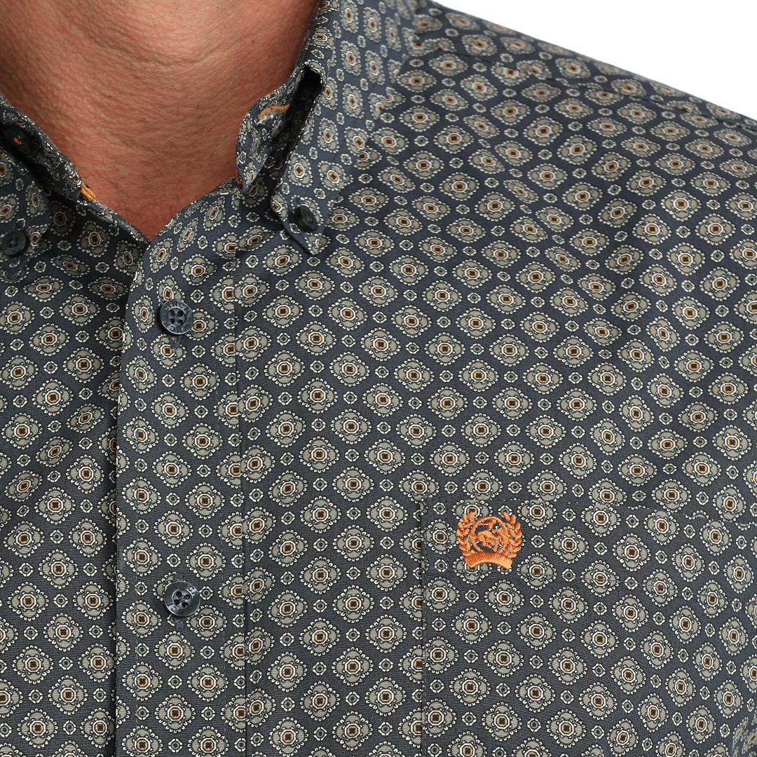 Cinch Men's Medallion Print Long Sleeve Button Shirt