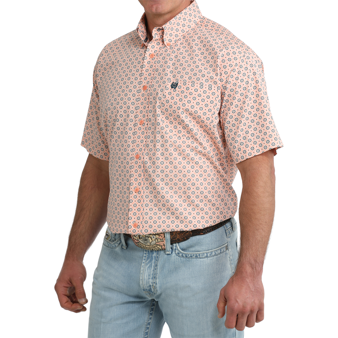 Cinch Men's Geometric Print Short Sleeve Button Shirt