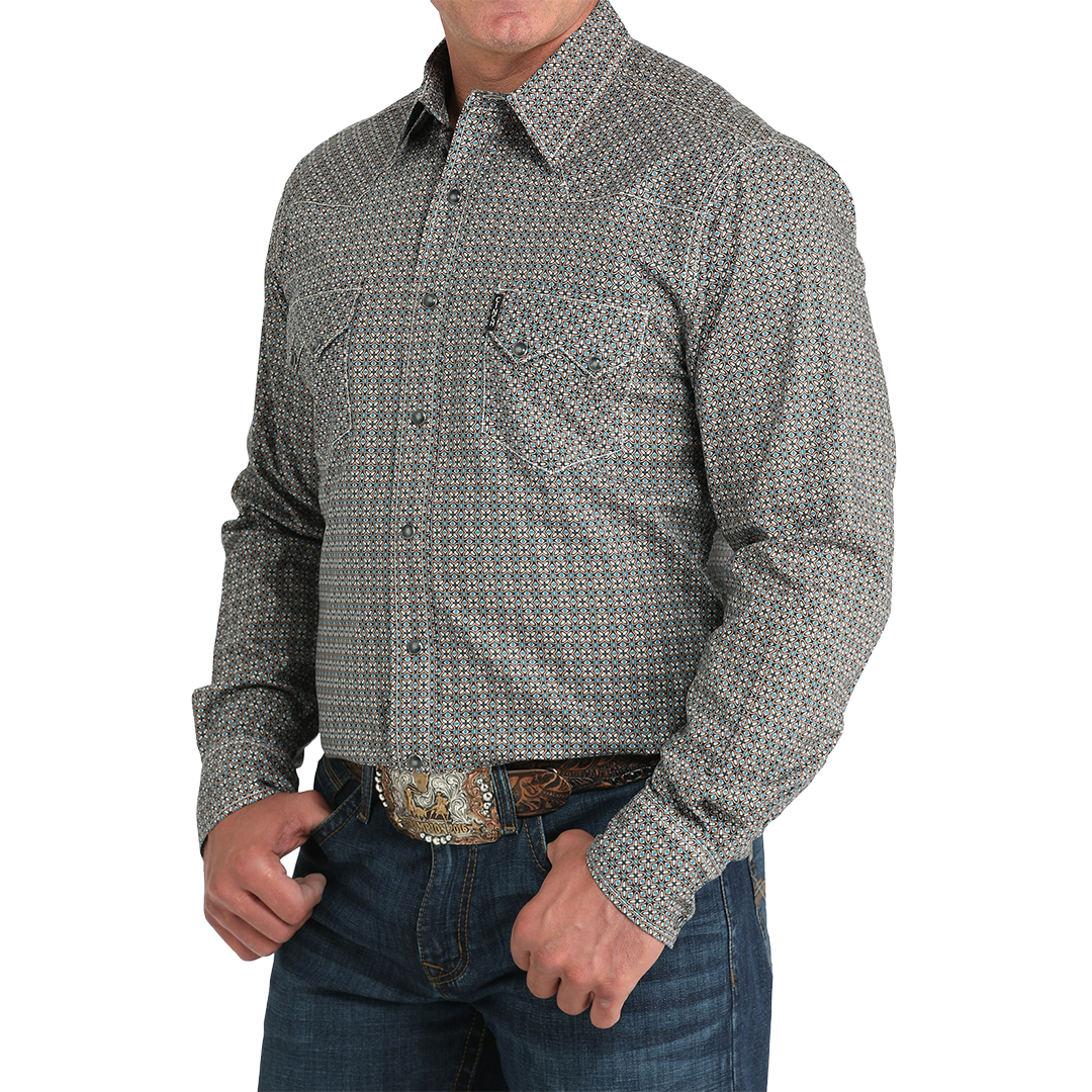 Cinch Men's Geometric Print Snap Shirt