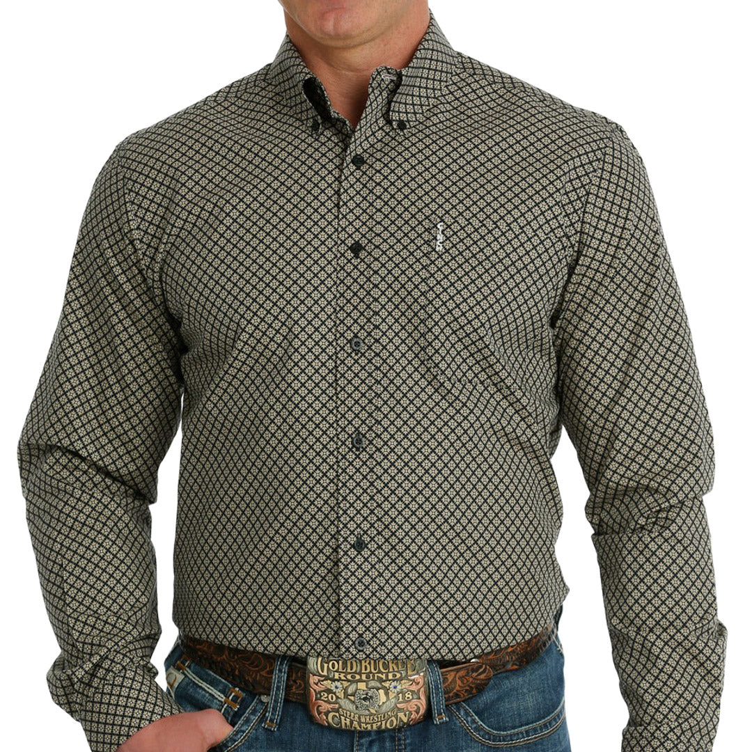 Cinch Men's Modern Fit Button-Down Shirt In Black