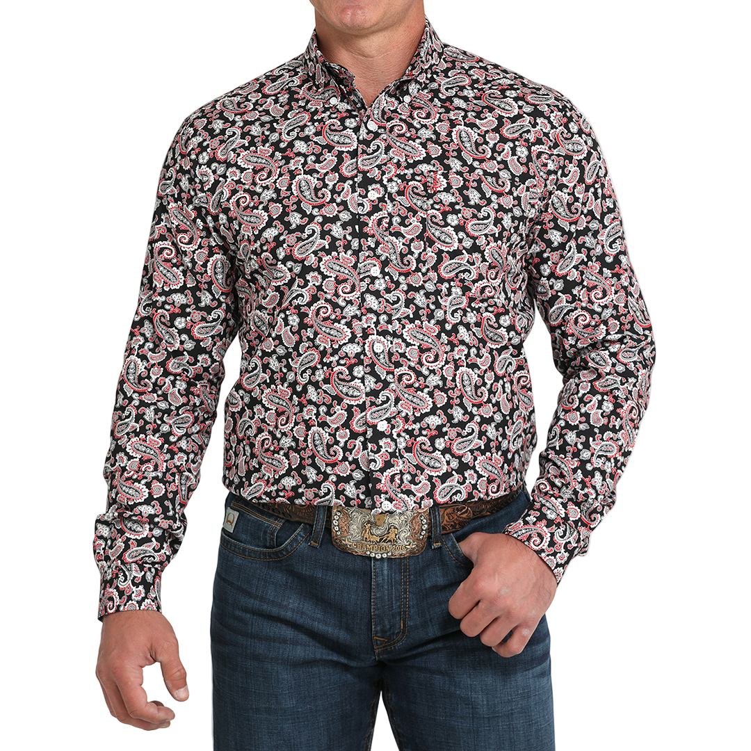 Cinch Men's Paisley Long Sleeve Button-Down Shirt