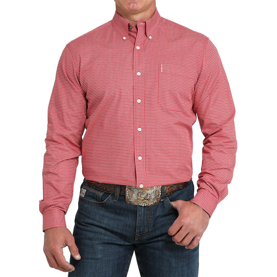 Cinch Men's Geometric Print Long Sleeve Button-Down Shirt