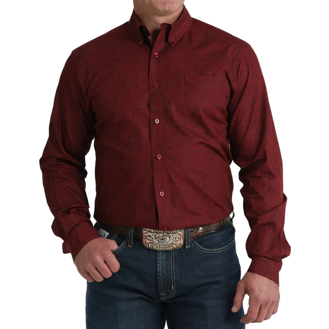 Cinch Men's Western Print Long Sleeve Button Shirt
