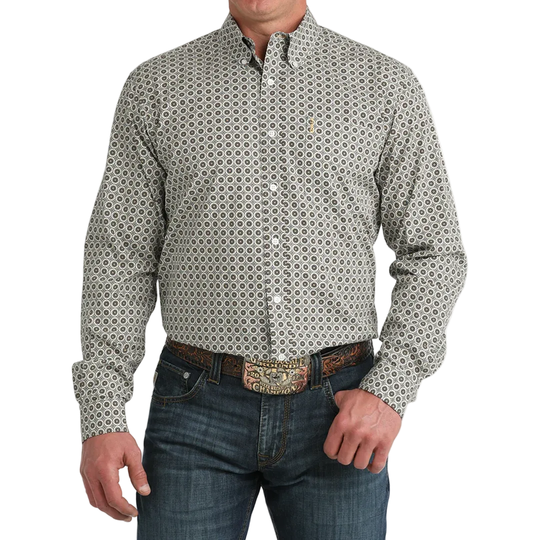 Cinch Men's Geometric Print Long Sleeve Button Shirt