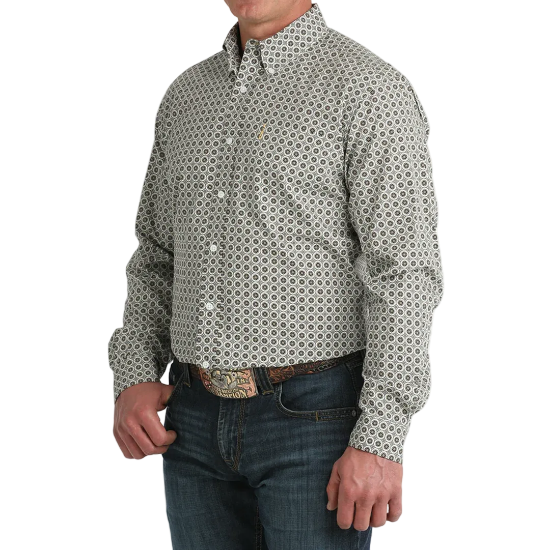 Cinch Men's Geometric Print Long Sleeve Button Shirt