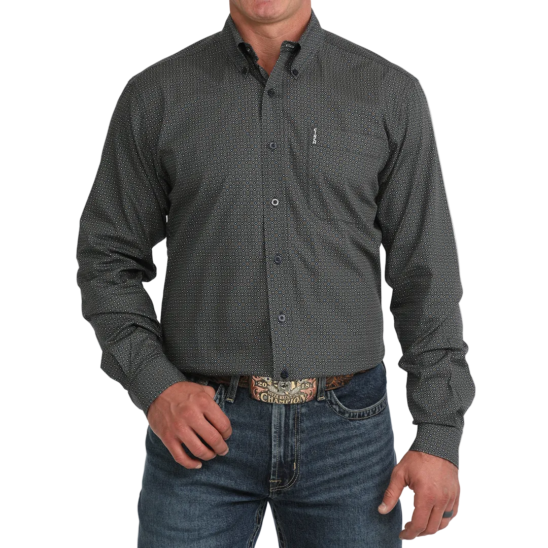 Cinch Men's Geometric Print Long Sleeve Button Shirt