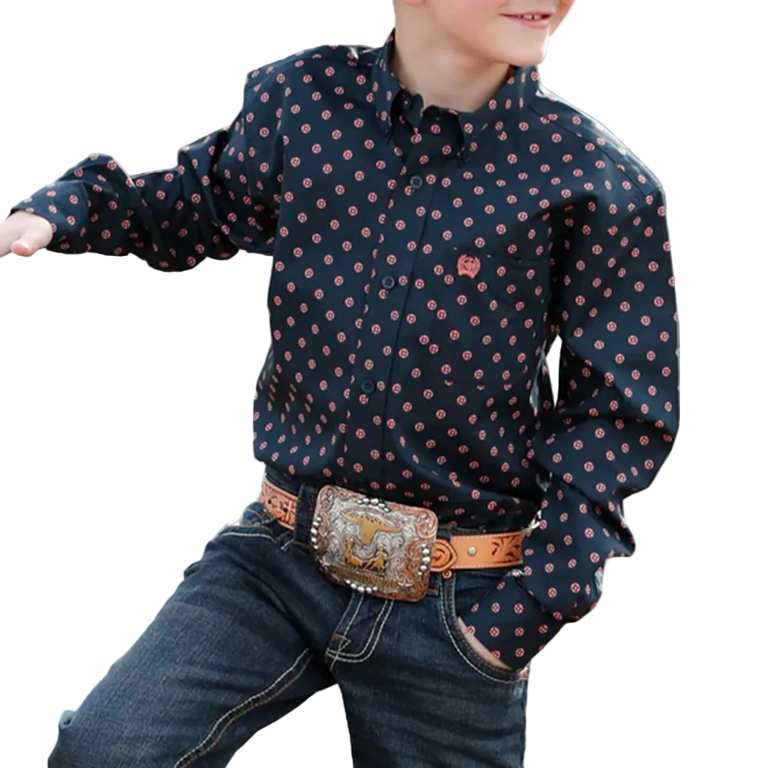 Cinch Boys' Western Long Sleeve Button-Down Shirt