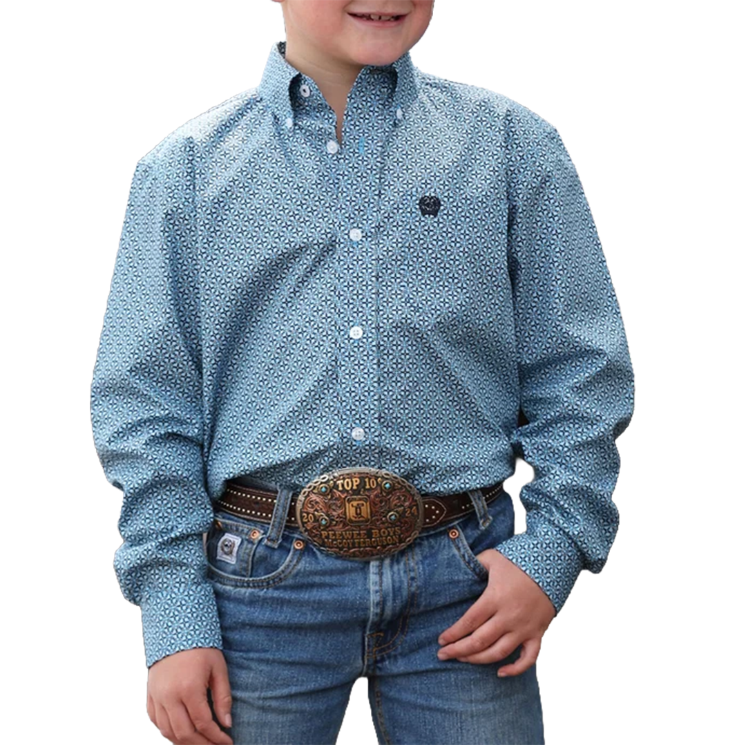 Cinch Boys' Western Long Sleeve Button-Down Shirt