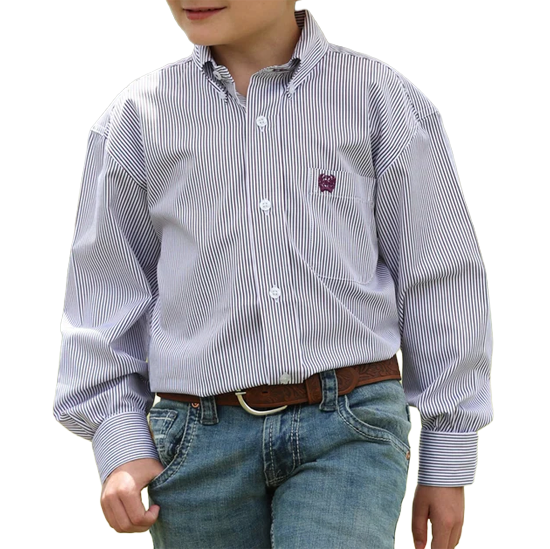 Cinch Boys' Western Long Sleeve Button-Down Shirt